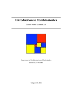 Introduction to combinatorics, Course Notes